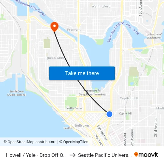 Howell / Yale - Drop Off Only to Seattle Pacific University map