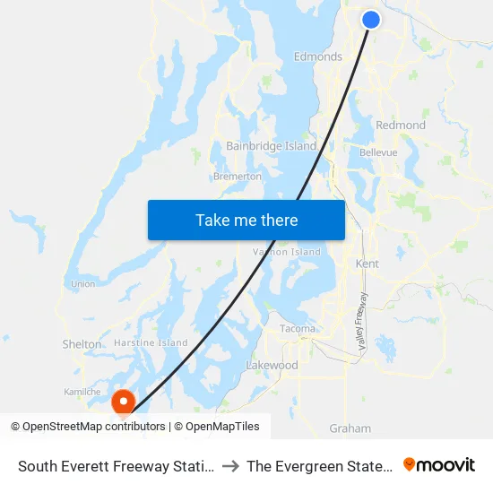 South Everett Freeway Station - Bay 4 to The Evergreen State College map