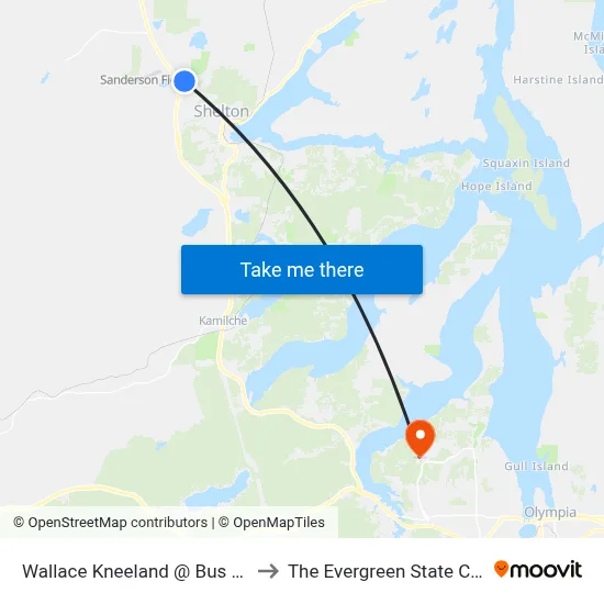 Wallace Kneeland @  Bus Shelter to The Evergreen State College map