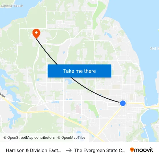 Harrison & Division Eastbound to The Evergreen State College map