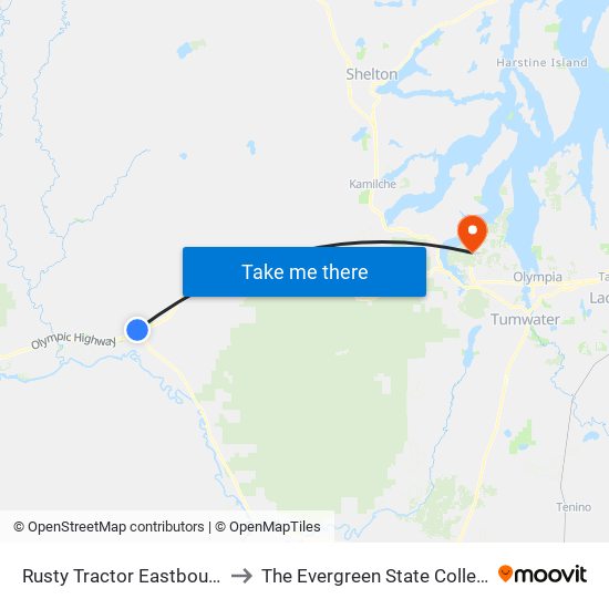 Rusty Tractor Eastbound to The Evergreen State College map