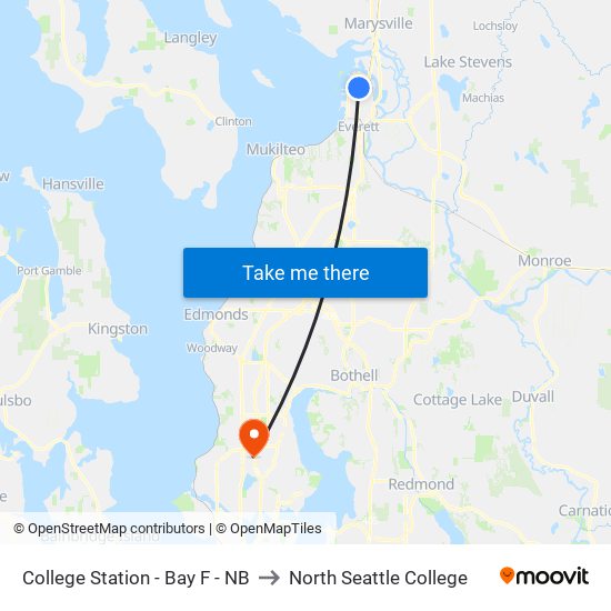 College Station - Bay F - NB to North Seattle College map