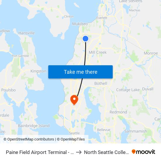 Paine Field Airport Terminal - EB to North Seattle College map