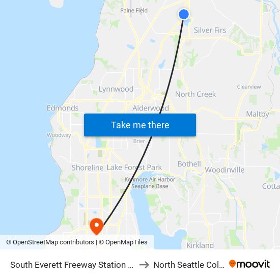 South Everett Freeway Station - Bay 4 to North Seattle College map