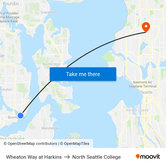 Wheaton Way at Harkins to North Seattle College map