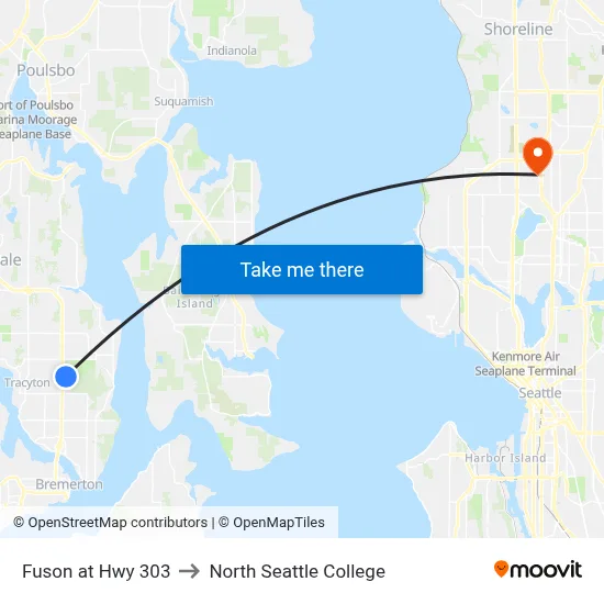 Fuson at Hwy 303 to North Seattle College map