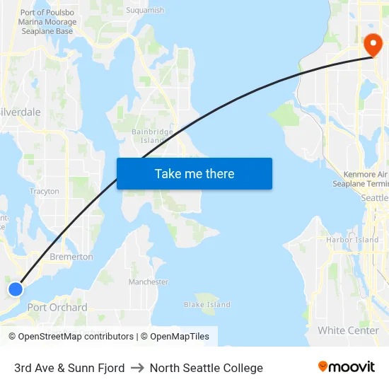 3rd Ave & Sunn Fjord to North Seattle College map