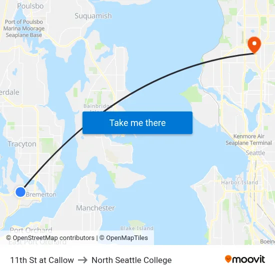 11th St at Callow to North Seattle College map