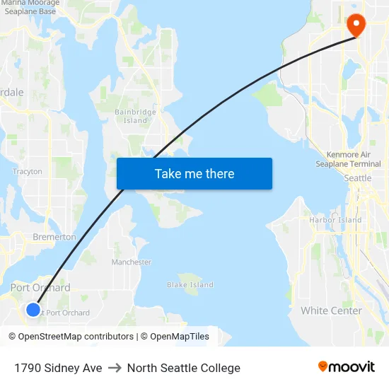 1790 Sidney Ave to North Seattle College map