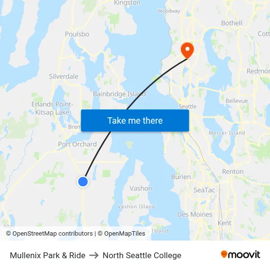 Mullenix Park & Ride to North Seattle College map