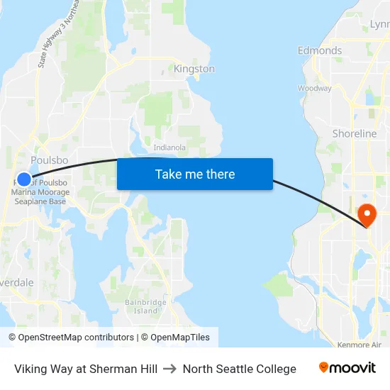 Viking Way at Sherman Hill to North Seattle College map