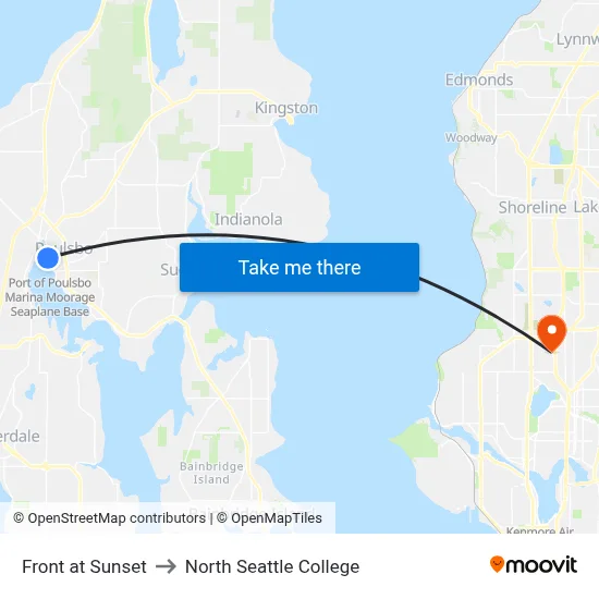 Front at Sunset to North Seattle College map