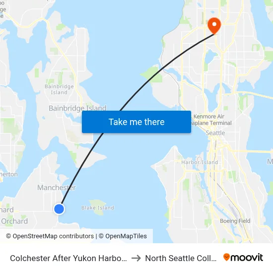 Colchester After Yukon Harbor Rd to North Seattle College map
