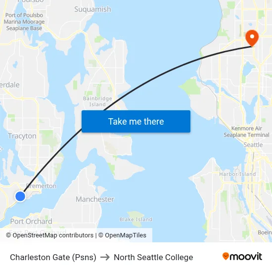 Charleston Gate (Psns) to North Seattle College map