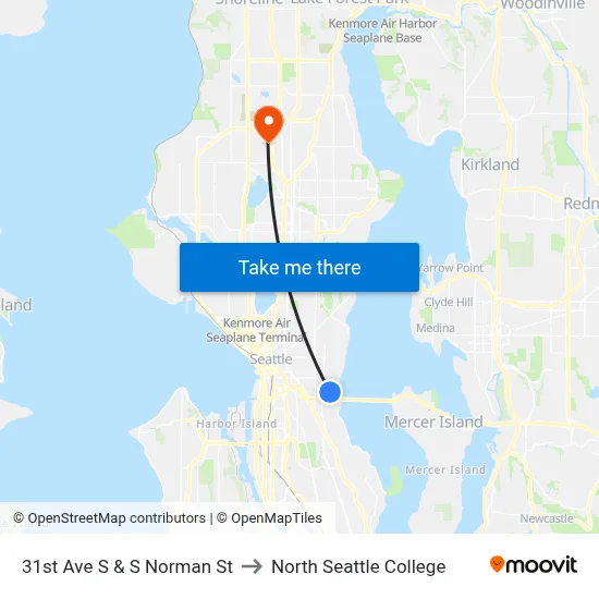 31st Ave S & S Norman St to North Seattle College map