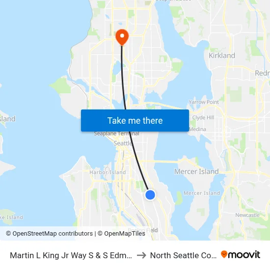 Martin L King Jr Way S & S Edmunds St to North Seattle College map
