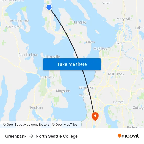Greenbank to North Seattle College map