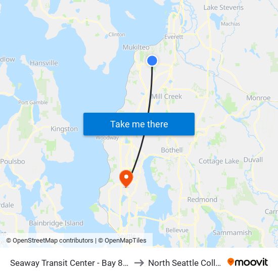 Seaway Transit Center - Bay 8 - SB to North Seattle College map