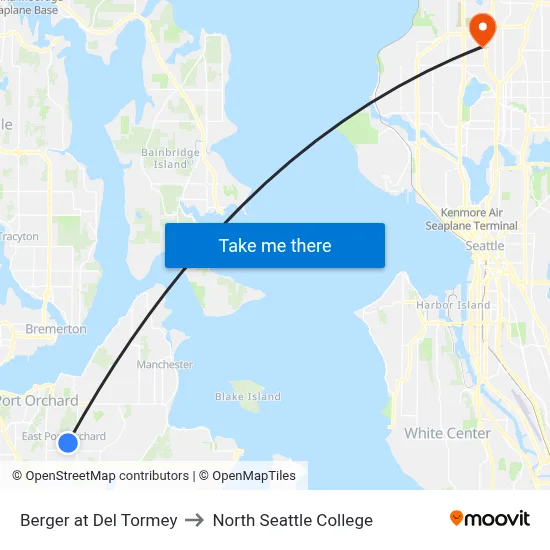 Berger at Del Tormey to North Seattle College map
