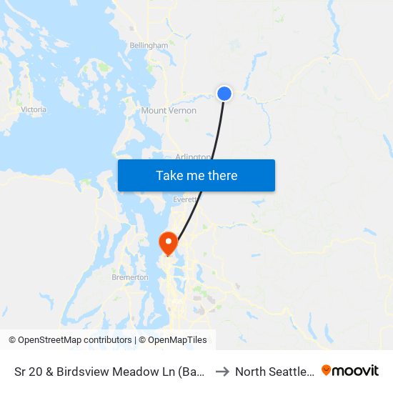 Sr 20 & Birdsview Meadow Ln (Baker Lake Grocery) to North Seattle College map