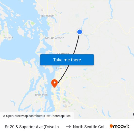 Sr 20 & Superior Ave (Drive In & Gas) to North Seattle College map