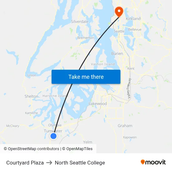 Courtyard Plaza to North Seattle College map