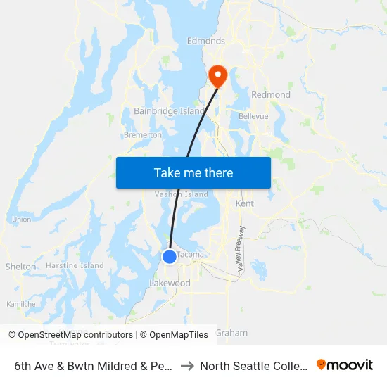 6th Ave & Bwtn Mildred & Pearl to North Seattle College map