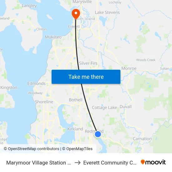Marymoor Village Station - Bay 2 to Everett Community College map