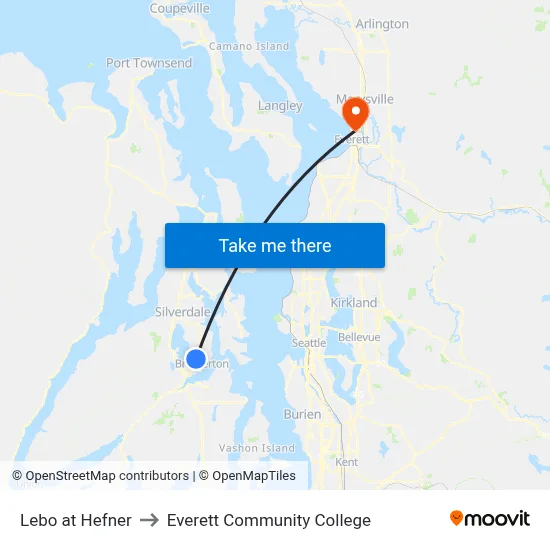 Lebo at Hefner to Everett Community College map