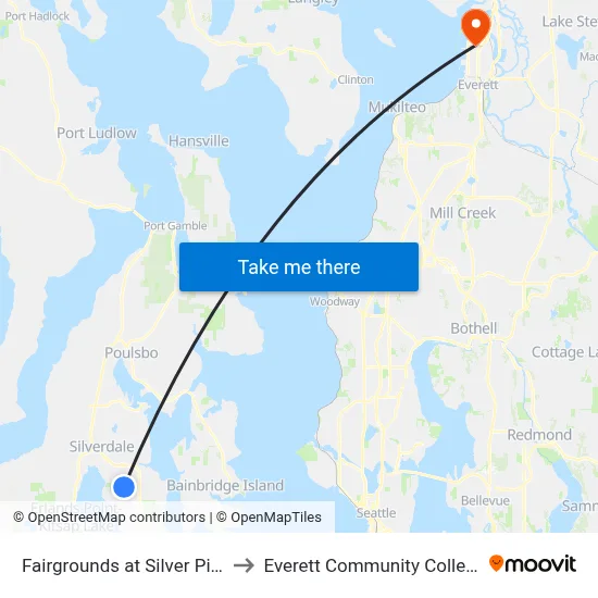 Fairgrounds at Silver Pine to Everett Community College map