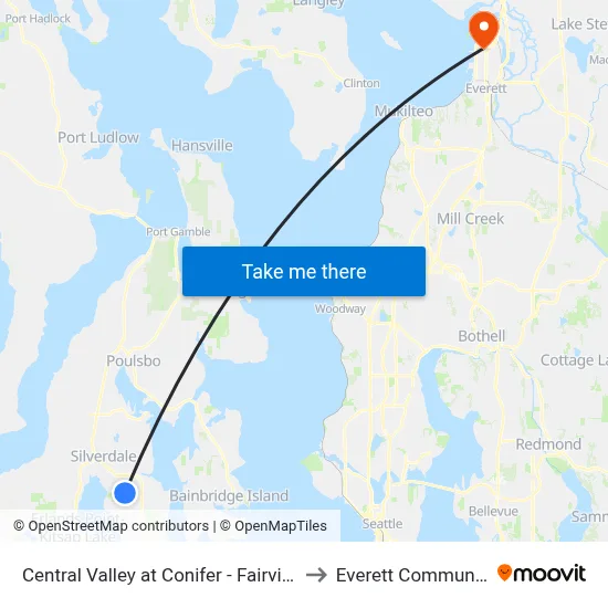 Central Valley at Conifer - Fairview Middle School to Everett Community College map