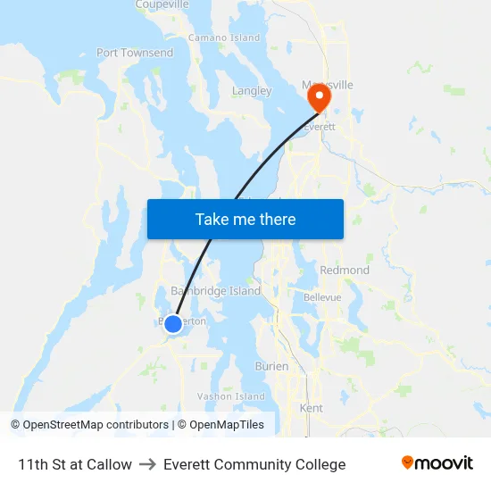 11th St at Callow to Everett Community College map