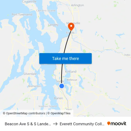 Beacon Ave S & S Lander St to Everett Community College map