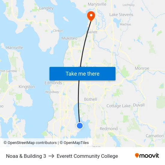 Noaa & Building 3 to Everett Community College map