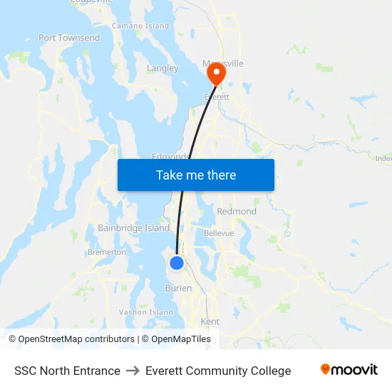 SSC North Entrance to Everett Community College map
