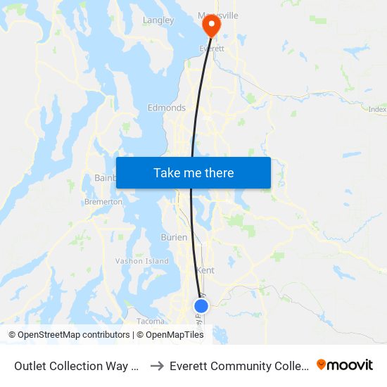 Outlet Collection Way SW to Everett Community College map