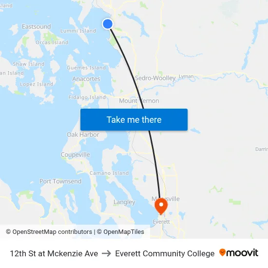 12th St at Mckenzie Ave to Everett Community College map