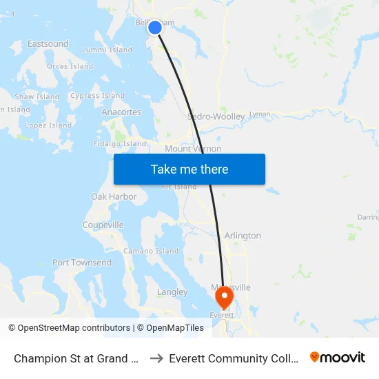 Champion St at Grand Ave to Everett Community College map