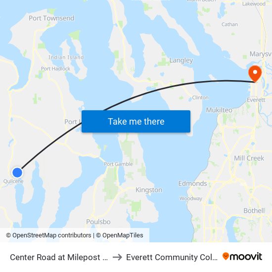 Center Road at Milepost 13.8 to Everett Community College map