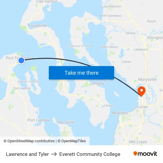 Tyler St & Lawrence St to Everett Community College map