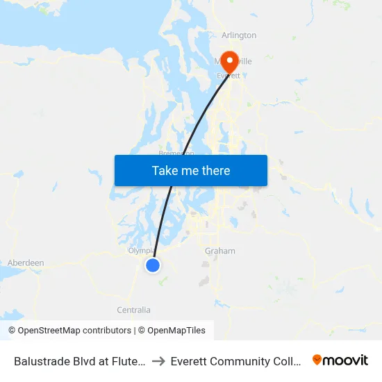 Balustrade Blvd at Flute St to Everett Community College map