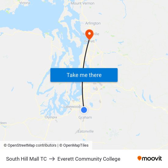 South Hill Mall TC to Everett Community College map