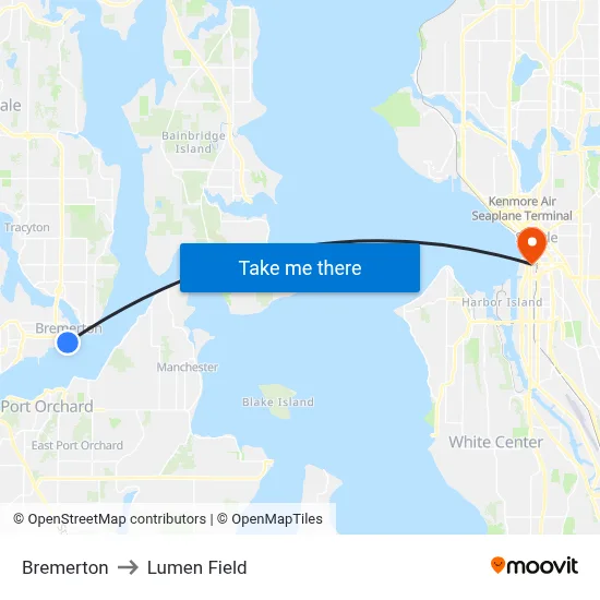 Bremerton to Lumen Field map