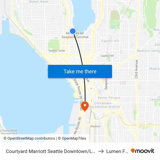 Courtyard Marriott Seattle Downtown/Lake Union to Lumen Field map
