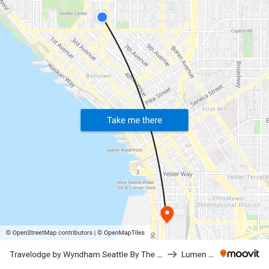 Travelodge by Wyndham Seattle By The Space Needle to Lumen Field map