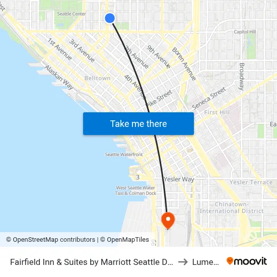 Fairfield Inn & Suites by Marriott Seattle Downtown/Seattle Center to Lumen Field map
