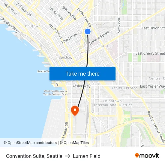 Convention Suite, Seattle to Lumen Field map