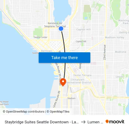 Staybridge Suites Seattle Downtown - Lake Union by IHG to Lumen Field map