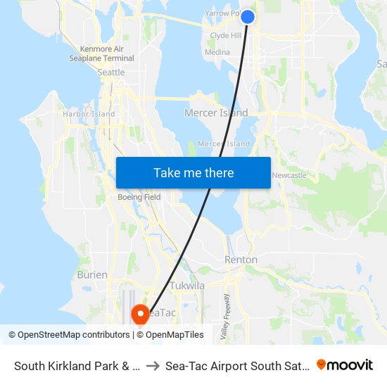 South Kirkland Park & Ride to Sea-Tac Airport South Satellite map