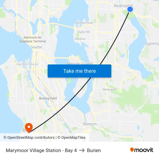 Marymoor Village Station - Bay 4 to Burien map